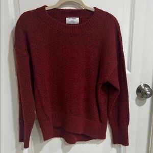 Old Navy Women's Deep Red Crew Neck Sweater